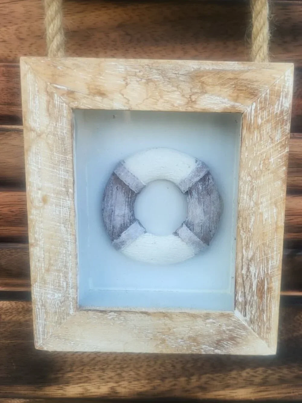 Beach nautical themed 3-piece shadow-box wall hanging